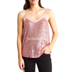 1.State Sequin Champagne Cami Tank